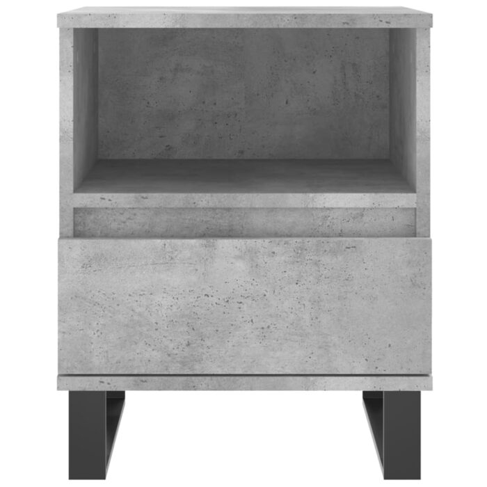 Tables de chevet 2 pcs gris béton 40x35x50 cm bois d’ingénierie – Image 4