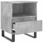 Tables de chevet 2 pcs gris béton 40x35x50 cm bois d’ingénierie – Image 5
