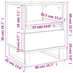 Table de chevet chêne fumé 40x35x50 cm bois d’ingénierie – Image 9