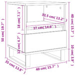 Tables de chevet 2 pcs chêne fumé 40x35x50 cm bois ingénierie – Image 10