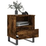 Tables de chevet 2 pcs chêne fumé 40x35x50 cm bois ingénierie – Image 2