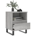 Table de chevet sonoma gris 40x35x50 cm bois d’ingénierie – Image 2