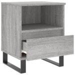 Table de chevet sonoma gris 40x35x50 cm bois d’ingénierie – Image 4