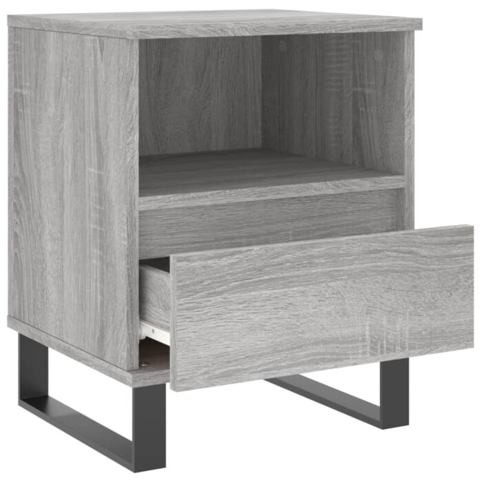 Table de chevet sonoma gris 40x35x50 cm bois d’ingénierie – Image 4