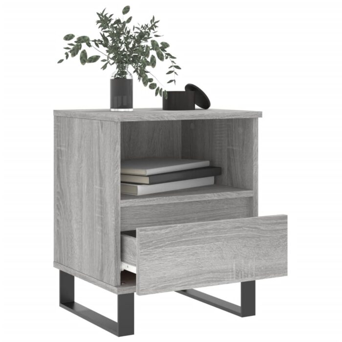 Tables de chevet 2 pcs sonoma gris 40x35x50 cm bois ingénierie – Image 2