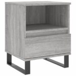 Tables de chevet 2 pcs sonoma gris 40x35x50 cm bois ingénierie – Image 3