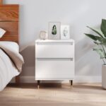 Table de chevet Blanc 40x35x50 cm Bois d’ingénierie