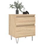 Table de chevet chêne sonoma 40x35x50 cm bois d’ingénierie – Image 2