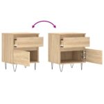 Table de chevet chêne sonoma 40x35x50 cm bois d’ingénierie – Image 7