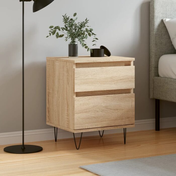 Table de chevet chêne sonoma 40x35x50 cm bois d’ingénierie – Image 1