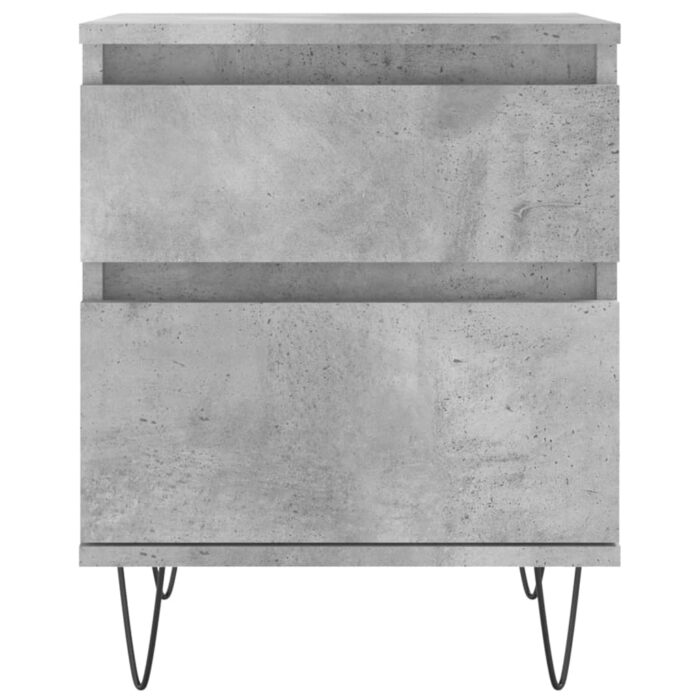 Table de chevet gris béton 40x35x50 cm bois d’ingénierie – Image 3
