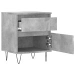 Tables de chevet 2 pcs gris béton 40x35x50 cm bois d’ingénierie – Image 5