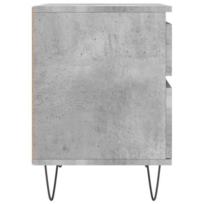 Tables de chevet 2 pcs gris béton 40x35x50 cm bois d’ingénierie – Image 6