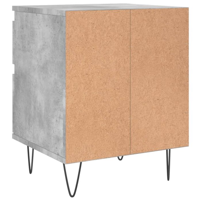 Tables de chevet 2 pcs gris béton 40x35x50 cm bois d’ingénierie – Image 7