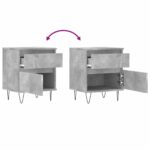 Tables de chevet 2 pcs gris béton 40x35x50 cm bois d’ingénierie – Image 8