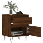 Tables de chevet 2 pcs chêne marron 40x35x50 cm bois ingénierie – Image 2