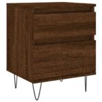 Tables de chevet 2 pcs chêne marron 40x35x50 cm bois ingénierie – Image 3