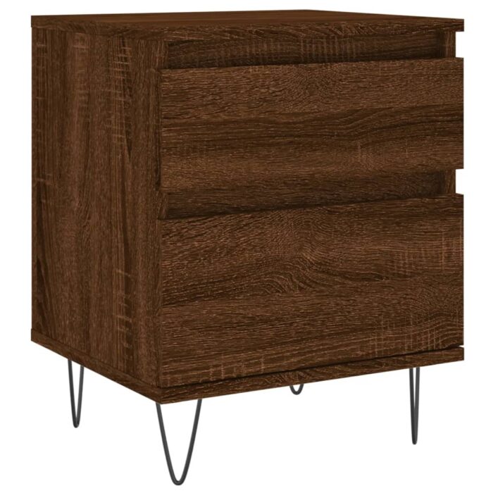 Tables de chevet 2 pcs chêne marron 40x35x50 cm bois ingénierie – Image 3
