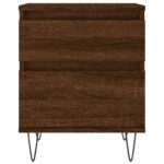 Tables de chevet 2 pcs chêne marron 40x35x50 cm bois ingénierie – Image 4