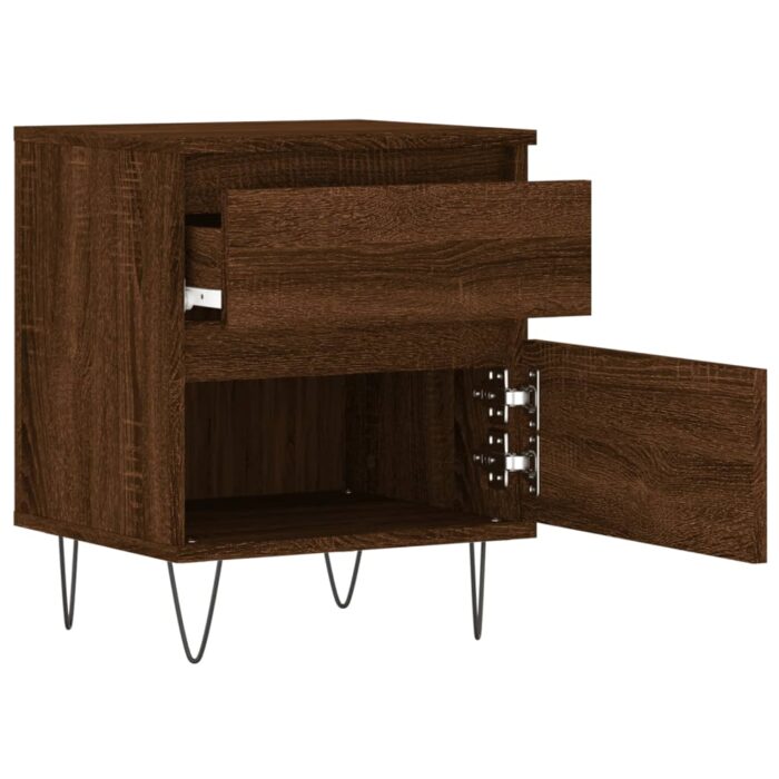 Tables de chevet 2 pcs chêne marron 40x35x50 cm bois ingénierie – Image 5