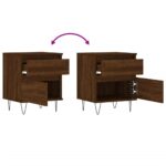 Tables de chevet 2 pcs chêne marron 40x35x50 cm bois ingénierie – Image 8
