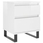 Tables de chevet 2 pcs blanc brillant 40x35x50 cm – Image 3