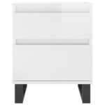 Tables de chevet 2 pcs blanc brillant 40x35x50 cm – Image 4