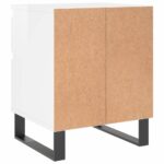 Tables de chevet 2 pcs blanc brillant 40x35x50 cm – Image 7