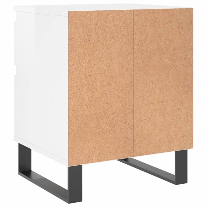 Tables de chevet 2 pcs blanc brillant 40x35x50 cm – Image 7