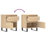 Tables de chevet 2 pcs chêne sonoma 40x35x50 cm bois ingénierie – Image 8