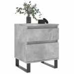 Table de chevet gris béton 40x35x50 cm bois d’ingénierie – Image 2