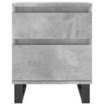 Table de chevet gris béton 40x35x50 cm bois d’ingénierie – Image 3
