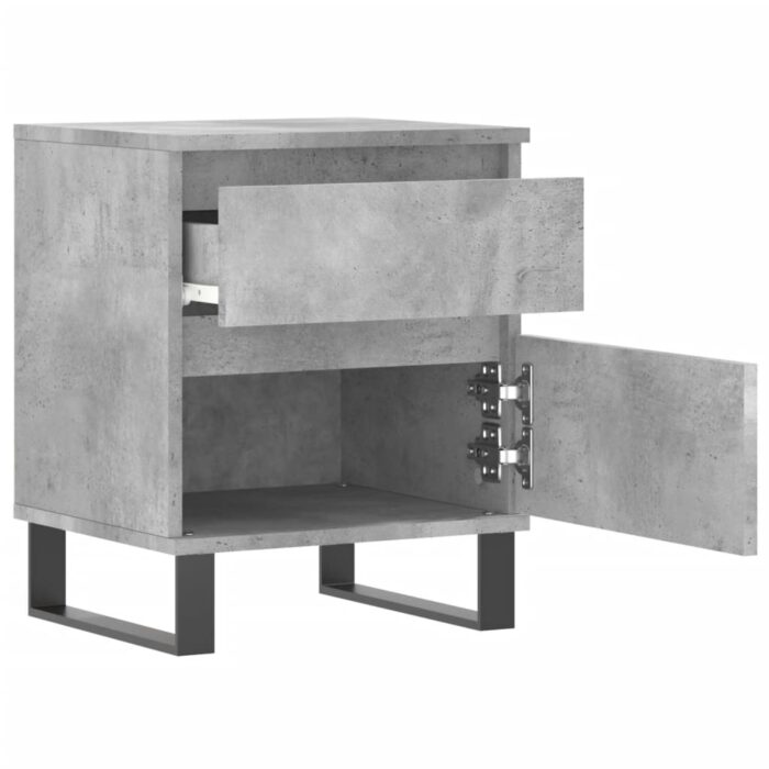 Table de chevet gris béton 40x35x50 cm bois d’ingénierie – Image 4