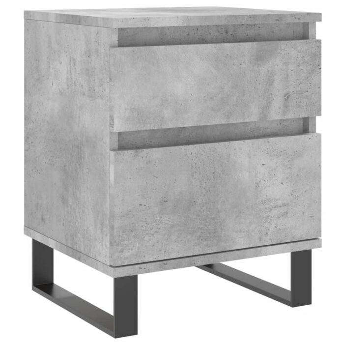 Tables de chevet 2 pcs gris béton 40x35x50 cm bois d’ingénierie – Image 3
