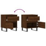 Tables de chevet 2 pcs chêne marron 40x35x50 cm bois ingénierie – Image 8