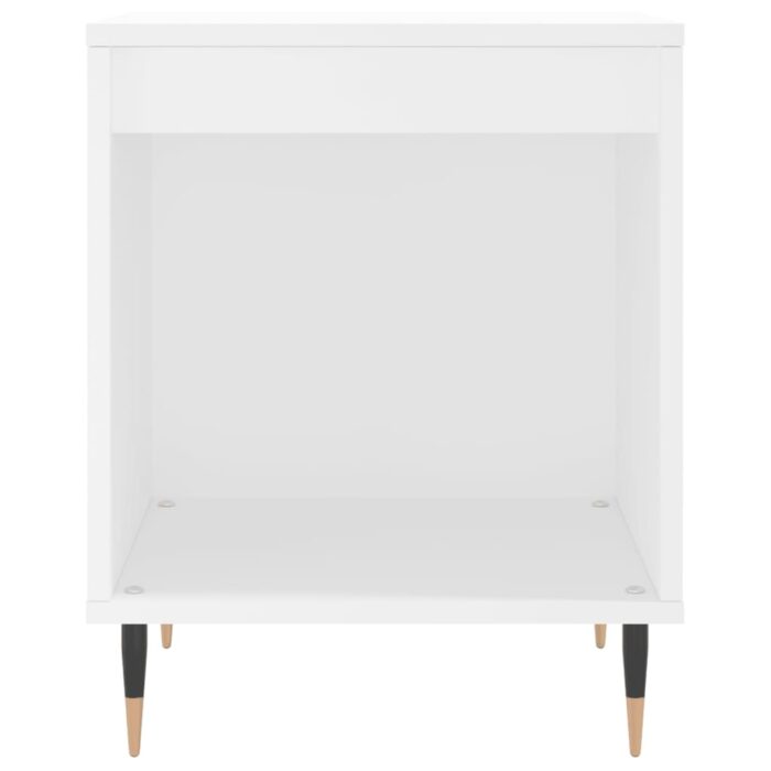 Table de chevet Blanc 40x35x50 cm Bois d’ingénierie – Image 2