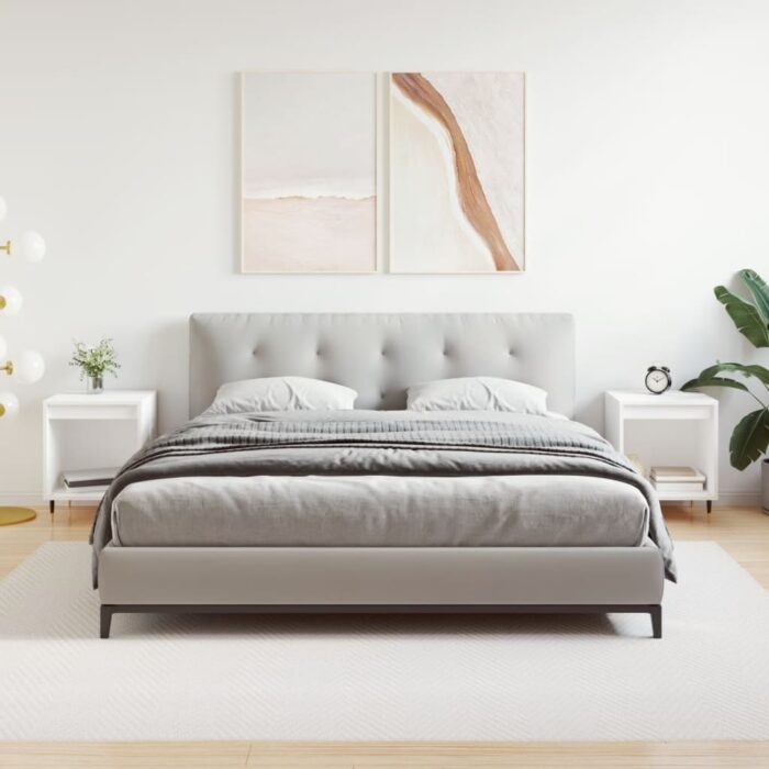 Tables de chevet 2 pcs blanc 40x35x50 cm bois d’ingénierie – Image 1