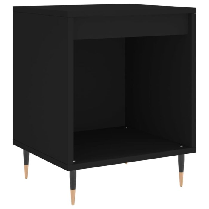 Tables de chevet 2 pcs noir 40x35x50 cm bois d’ingénierie – Image 2