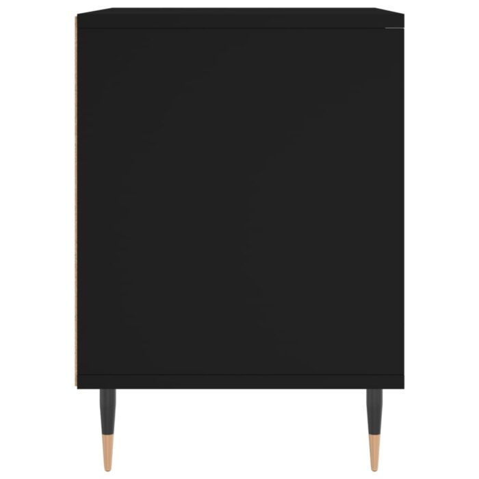 Tables de chevet 2 pcs noir 40x35x50 cm bois d’ingénierie – Image 4