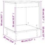 Tables de chevet 2 pcs noir 40x35x50 cm bois d’ingénierie – Image 8