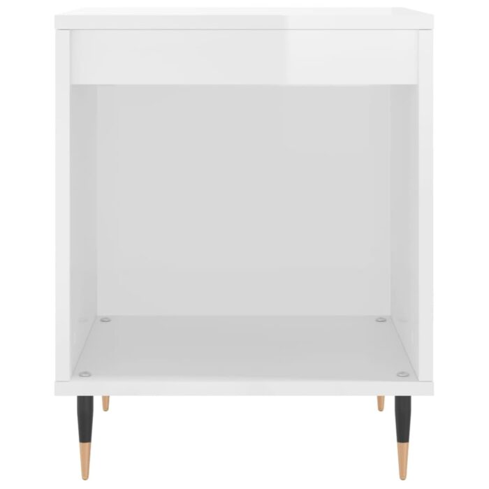 Tables de chevet 2 pcs blanc brillant 40x35x50 cm – Image 3