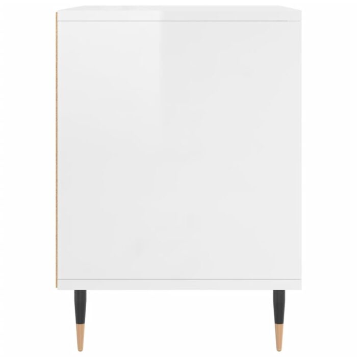 Tables de chevet 2 pcs blanc brillant 40x35x50 cm – Image 4