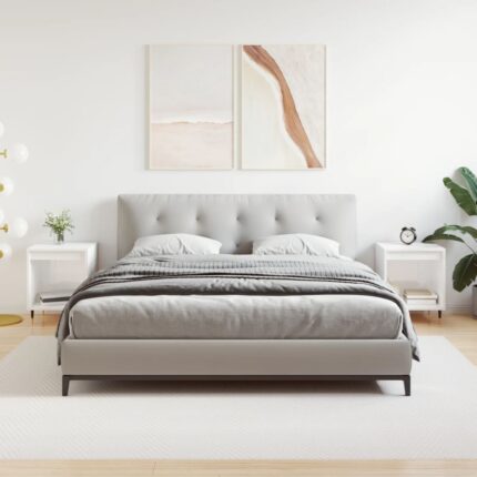 Tables de chevet 2 pcs blanc brillant 40x35x50 cm