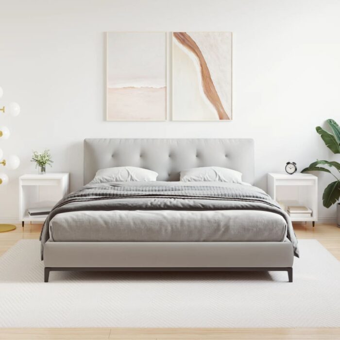 Tables de chevet 2 pcs blanc brillant 40x35x50 cm – Image 1