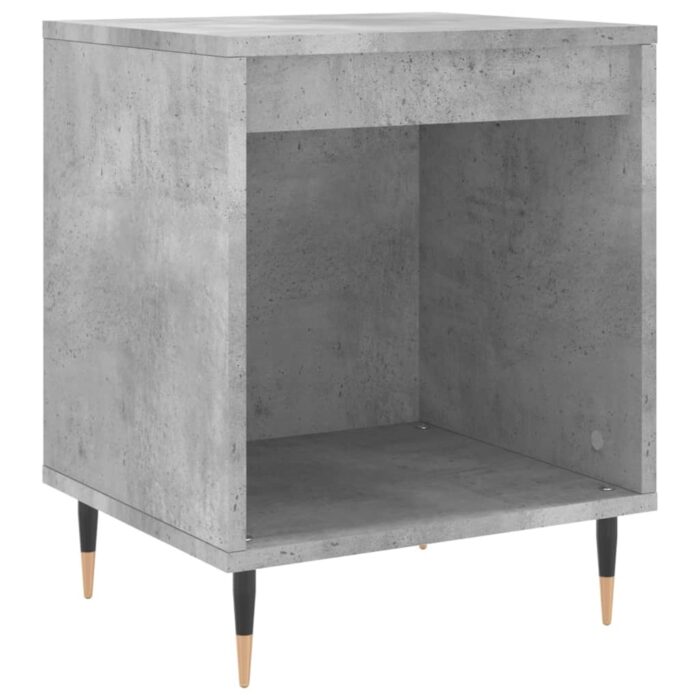 Tables de chevet 2 pcs gris béton 40x35x50 cm bois d’ingénierie – Image 2