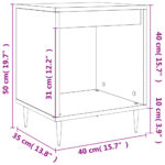 Tables de chevet 2 pcs gris béton 40x35x50 cm bois d’ingénierie – Image 8