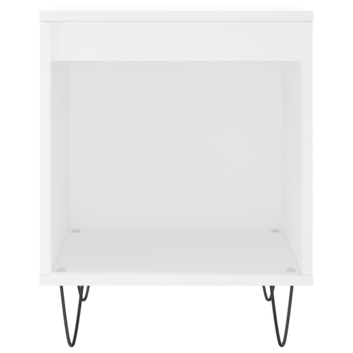 Table de chevet Blanc 40x35x50 cm Bois d’ingénierie – Image 2