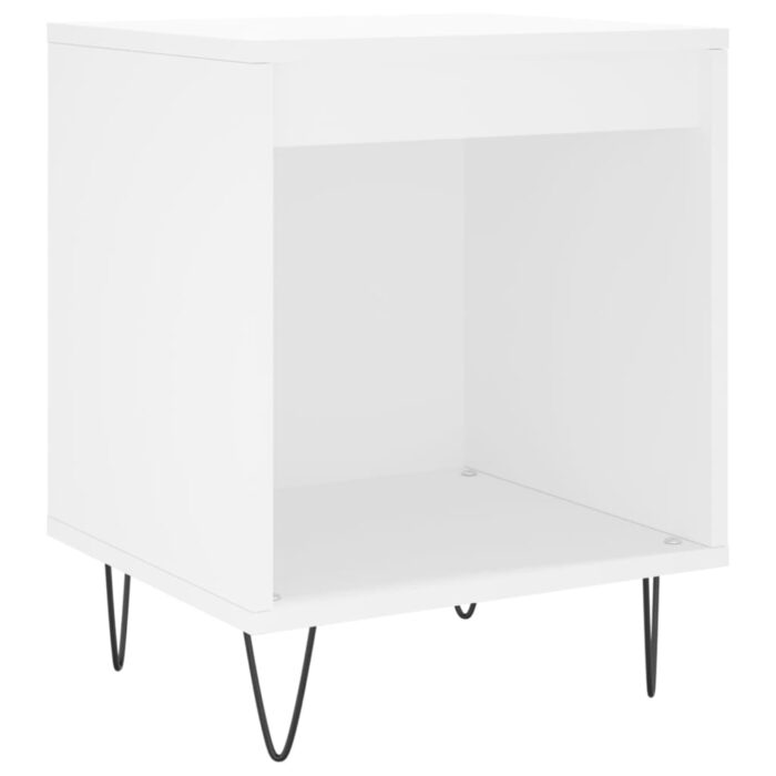 Tables de chevet 2 pcs blanc 40x35x50 cm bois d’ingénierie – Image 2
