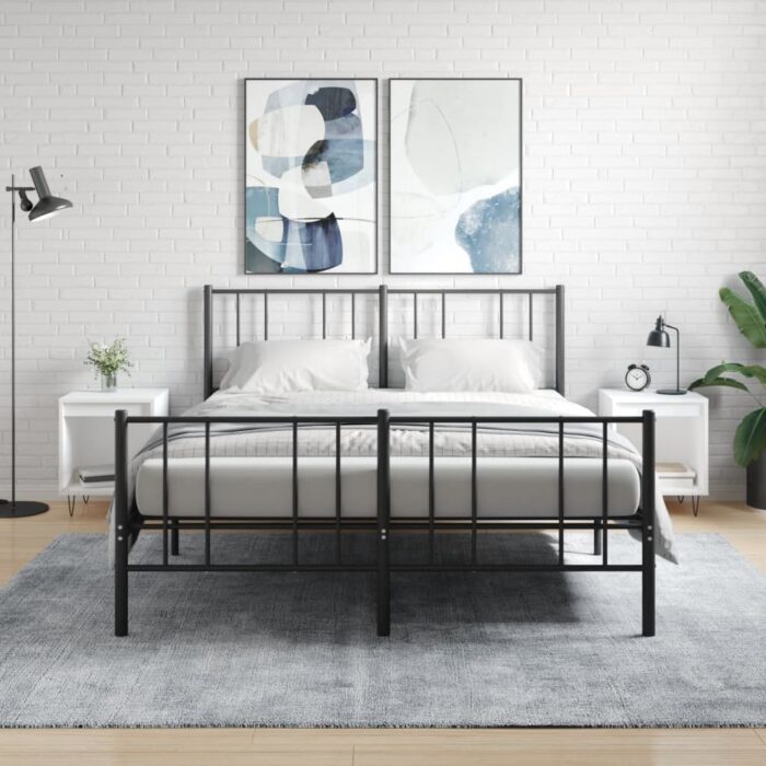 Tables de chevet 2 pcs blanc 40x35x50 cm bois d’ingénierie – Image 1