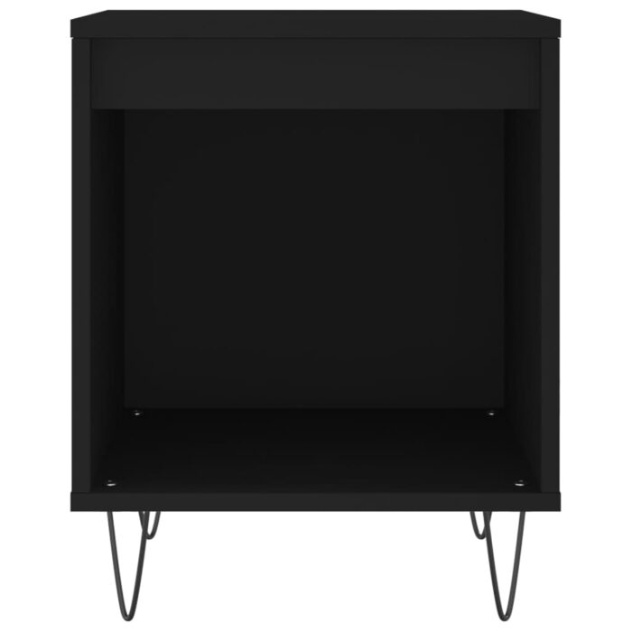 Table de chevet Noir 40x35x50 cm Bois d’ingénierie – Image 2